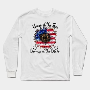 Home of the Free Because of the Brave 911 Dispatcher Gift for 4th of July Long Sleeve T-Shirt